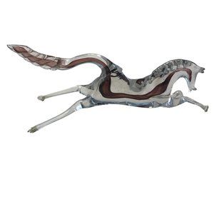 Vintage Murano Style Hand Blown Glass Horse MCM